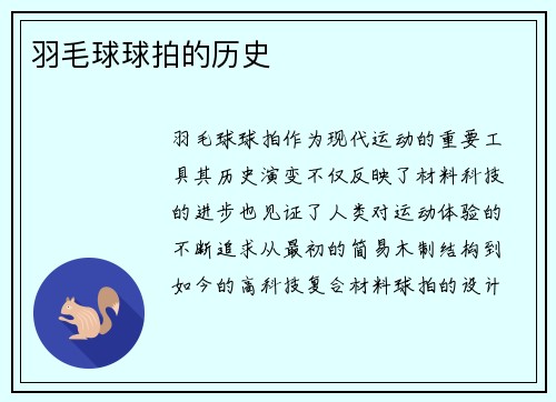 羽毛球球拍的历史