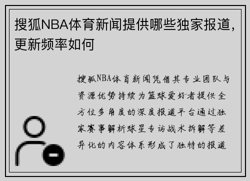 搜狐NBA体育新闻提供哪些独家报道，更新频率如何